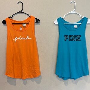 NWOT L PINK Victoria's Secret Tank Tops - Vibrant Orange and Cool Blue